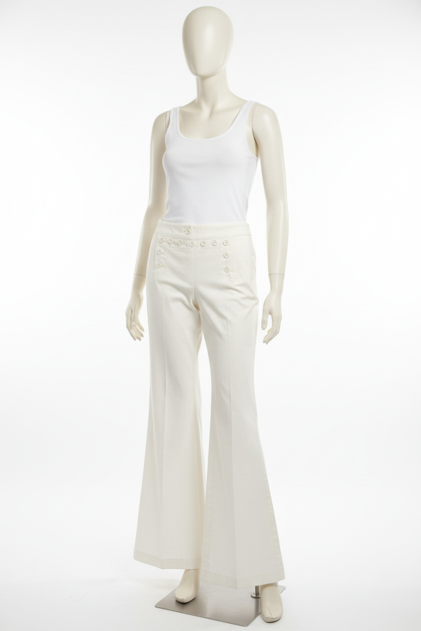 Ivory Reverie — Suzy Shier Low Rise Wide-Leg Trouser