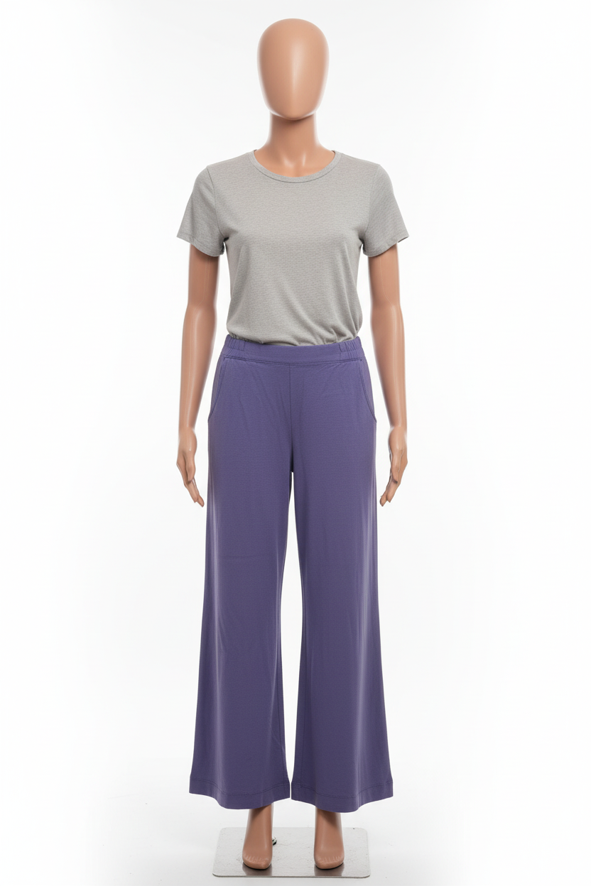 Luxuriously Flowing Purple Wide-Leg Pants
