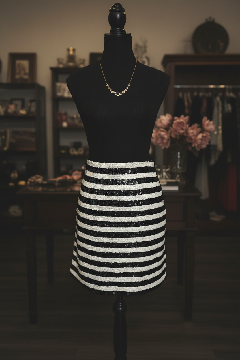 Effortlessly Chic Striped Pencil Skirt