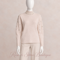 Pearl Afterglow Embellished Mock-Neck Sweater