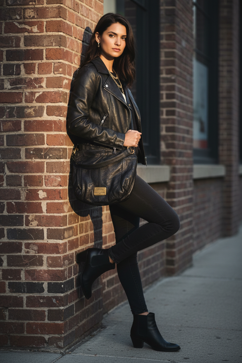 Midnight Wanderer — Fossil Long Live Vintage Black Leather Hobo Bag
