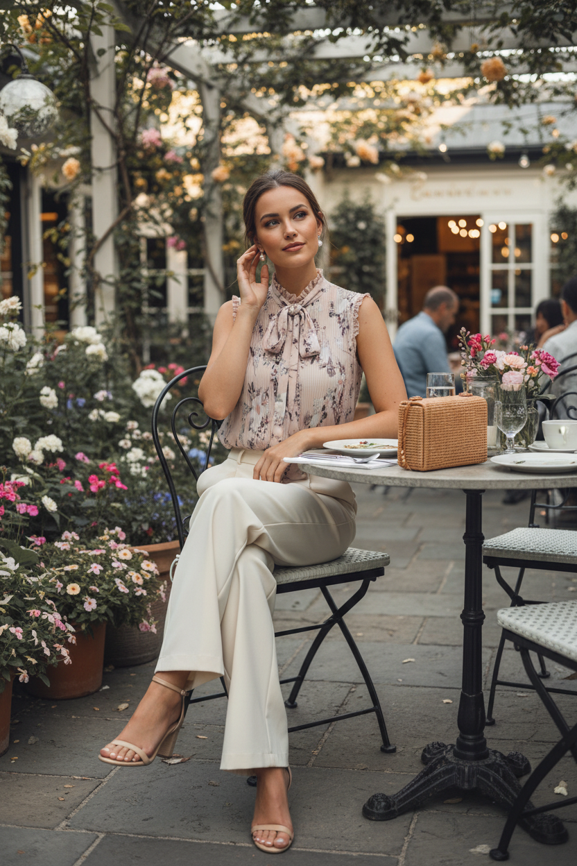 The Pleated Petal Blouse — DKNY