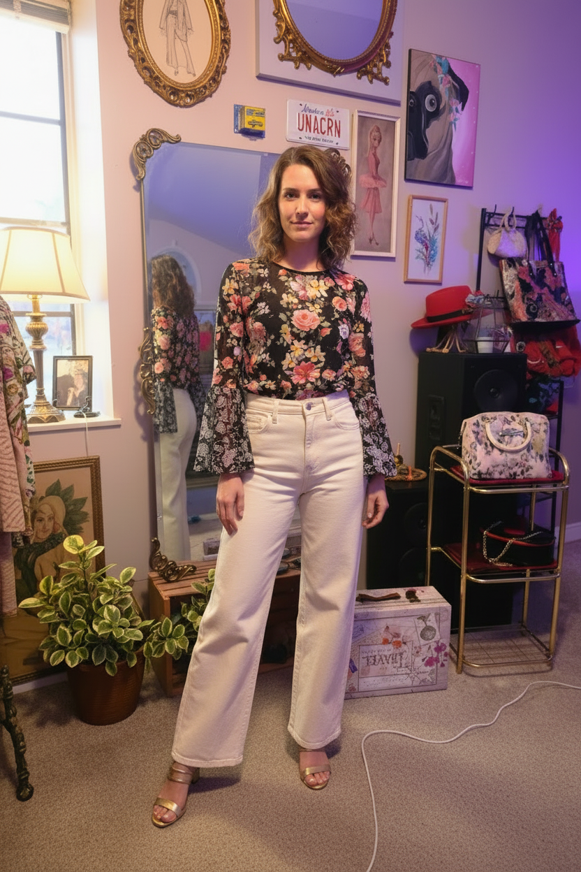 Noir Garden Mesh Tunic — Look 2