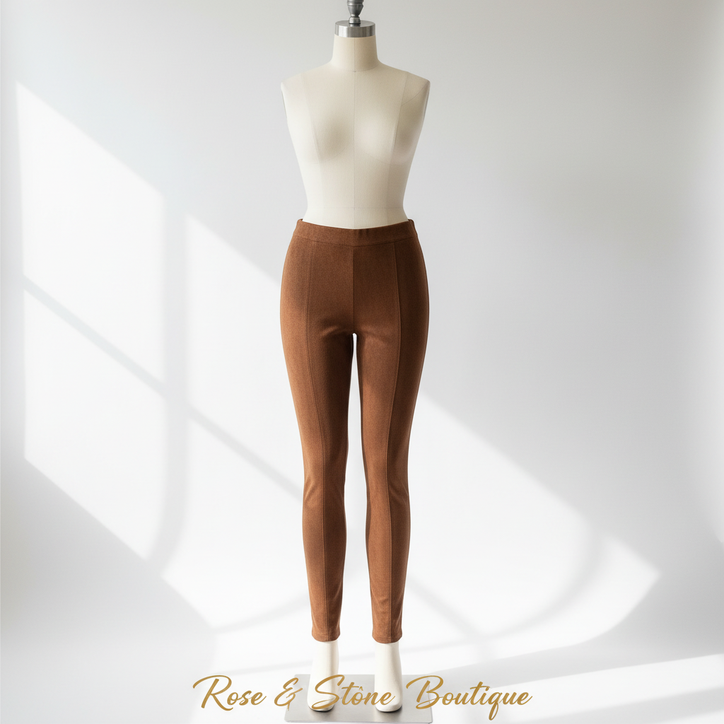 Cognac Is the Answer — Joe Fresh Faux Suede Leggings