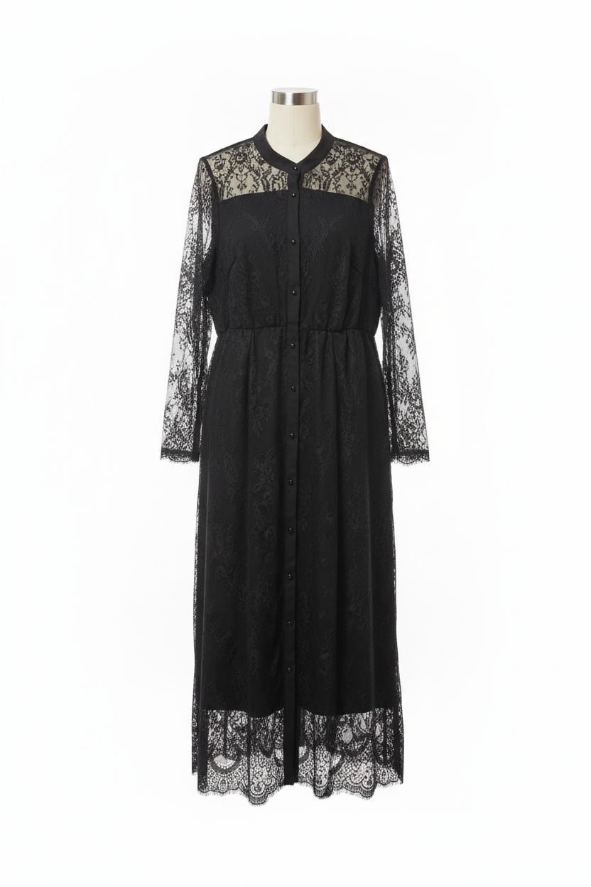 Midnight Reverie Lace Maxi Dress