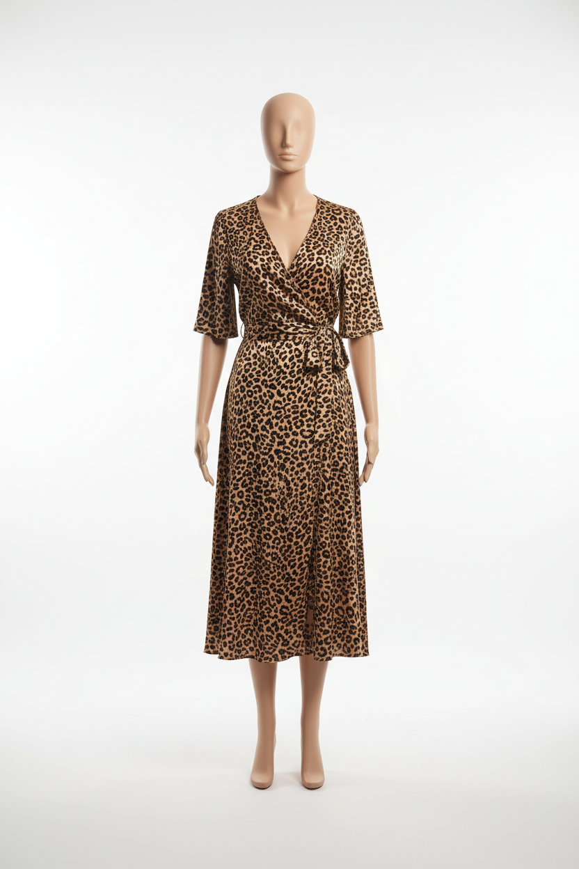Wildly Enchanted Leopard Wrap Dress