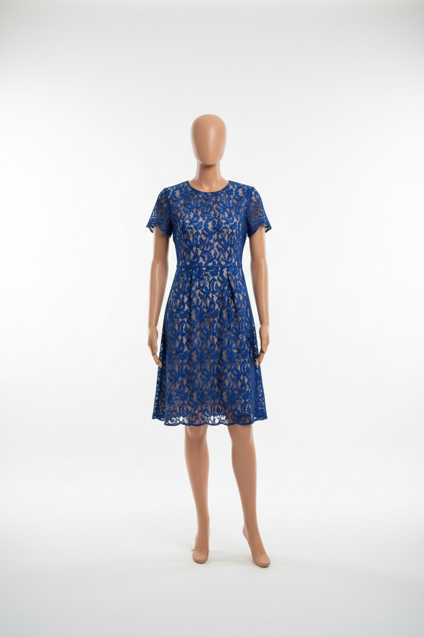 Timelessly Elegant Cobalt Lace Dress