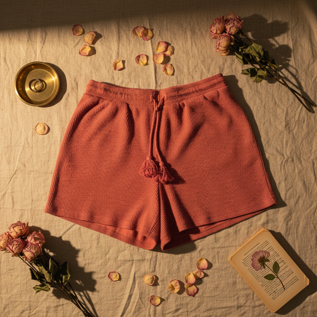 The Tassel & Terracotta Short — Joe Fresh Textured Knit in Coral Rose