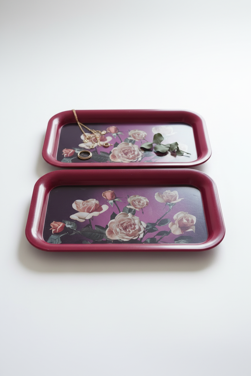 Midnight Rose Serving Tray Collection
