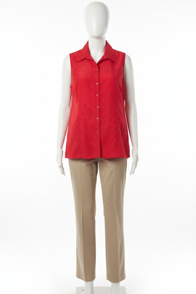 Crimson Classic Sleeveless Blouse
