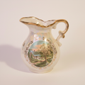 The Homestead Pitcher — Vintage Japanese Lusterware with Currier & Ives Spring Pastoral Scene