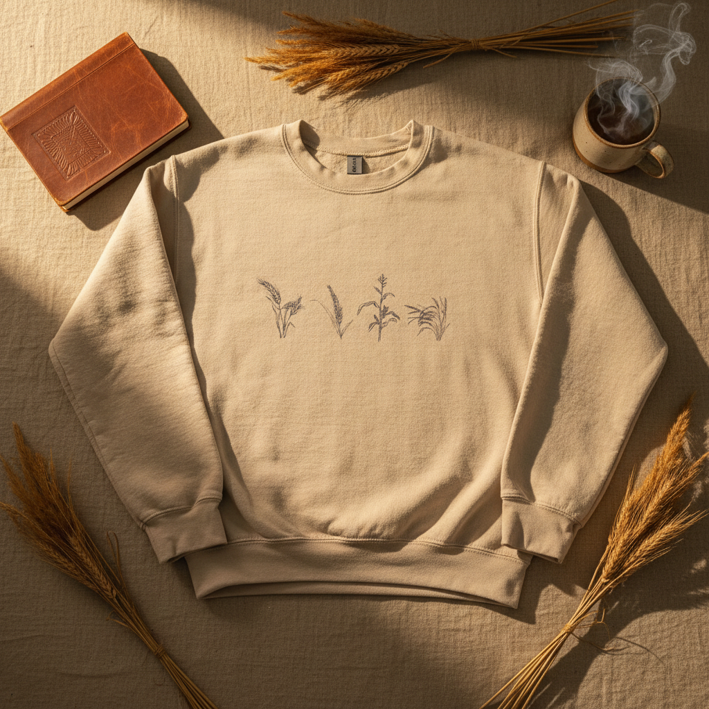 The Prairie Pullover — Botanical Wildgrass Crewneck