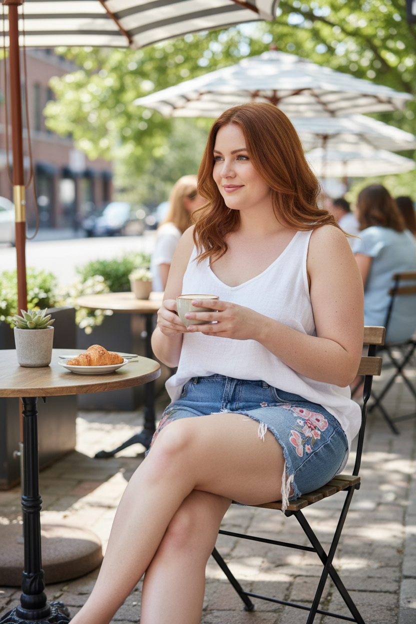 Lifestyle model — café patio