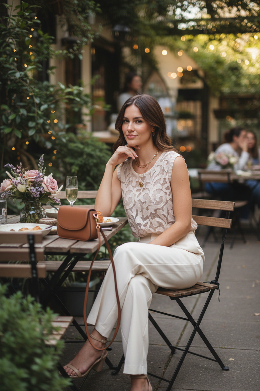 Ombré Lace Drift Top — Morning Apple