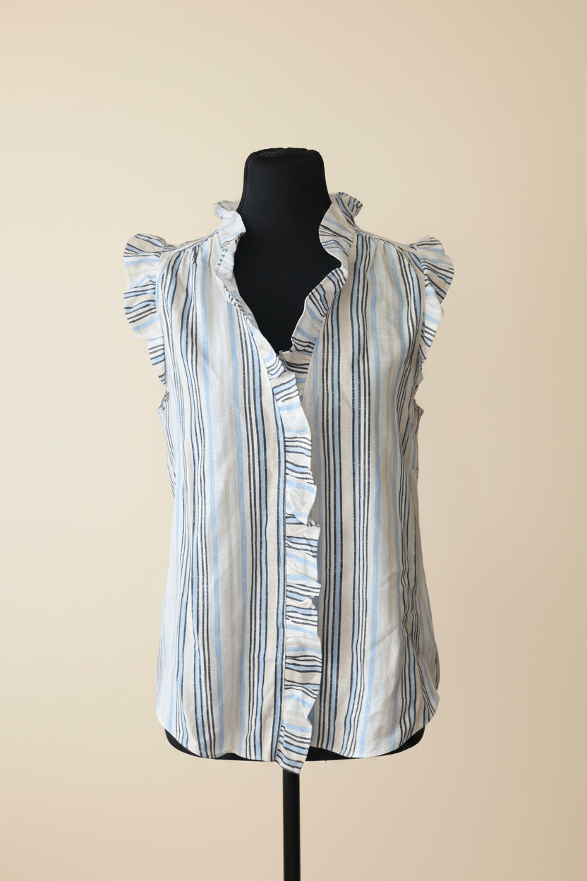 The Ruffle & Stripe — Mexx Sleeveless Babydoll Blouse