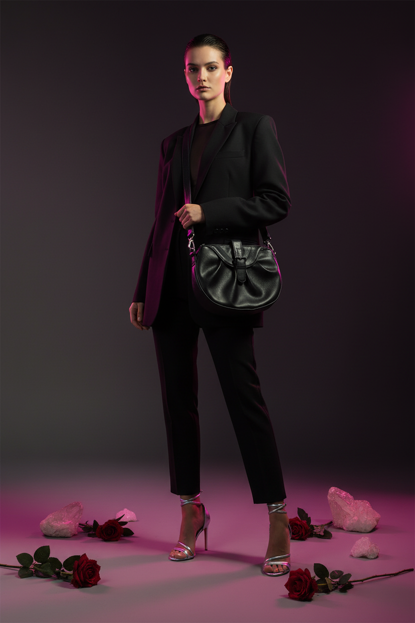 Midnight Reverie Buckle Crossbody — Look 3