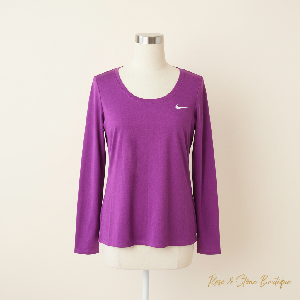 Nike Dri-FIT Purple Long Sleeve — mannequin straight hem