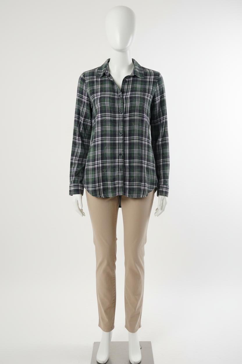 Forest Lace Flannel Shirt clean background product photo