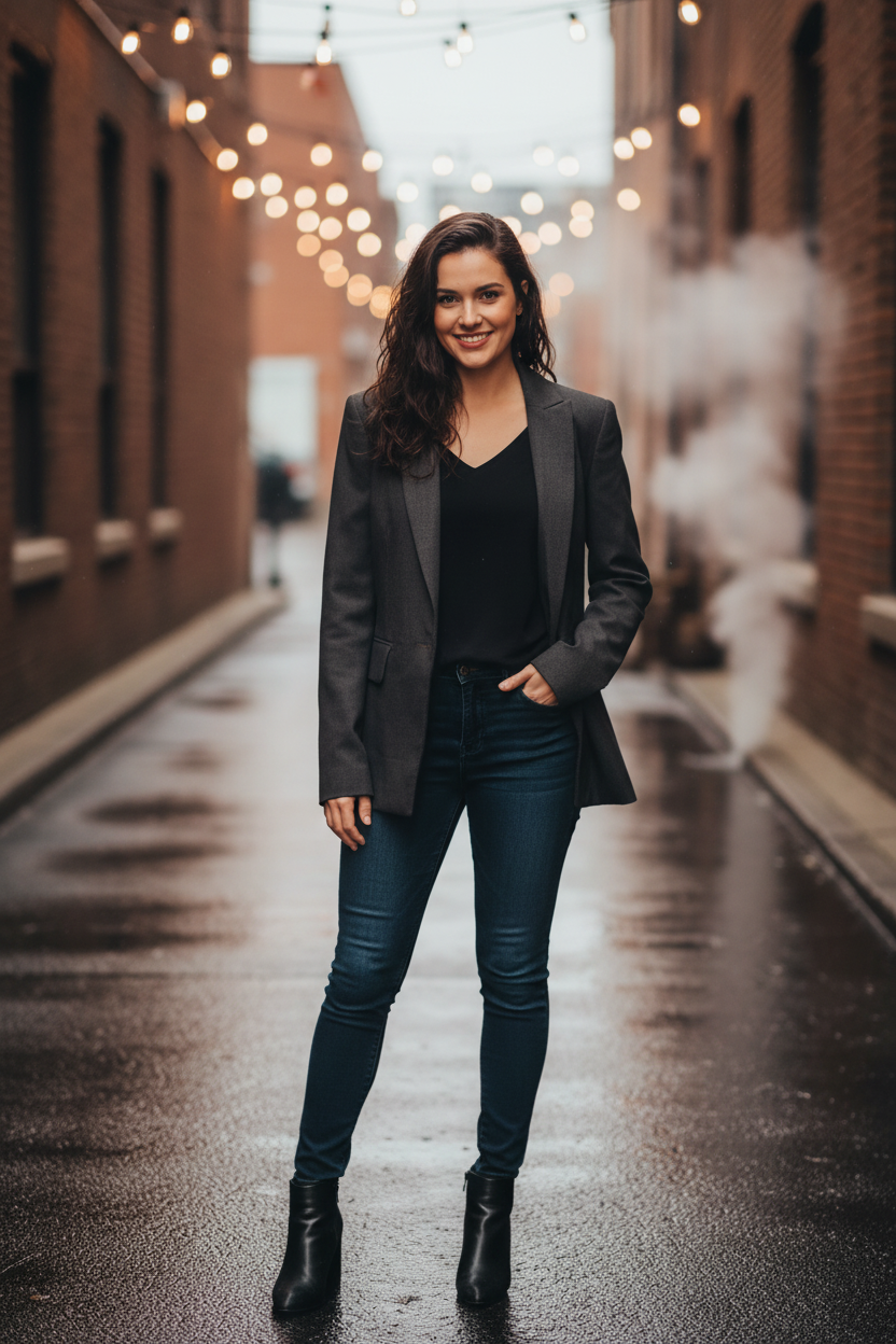 The Boardroom Noir Blazer — RW&Co. Technical Suiting | Size 0