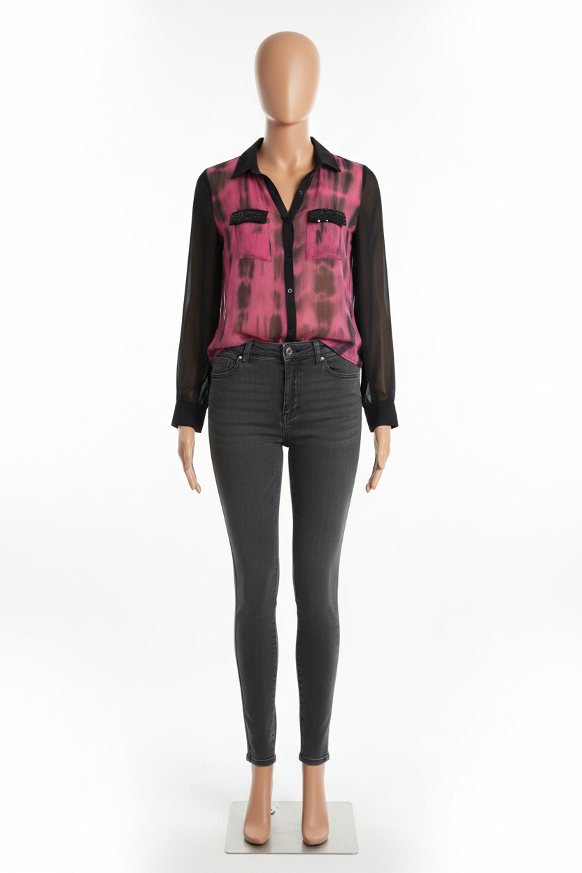 Noir Rose Sheer Blouse