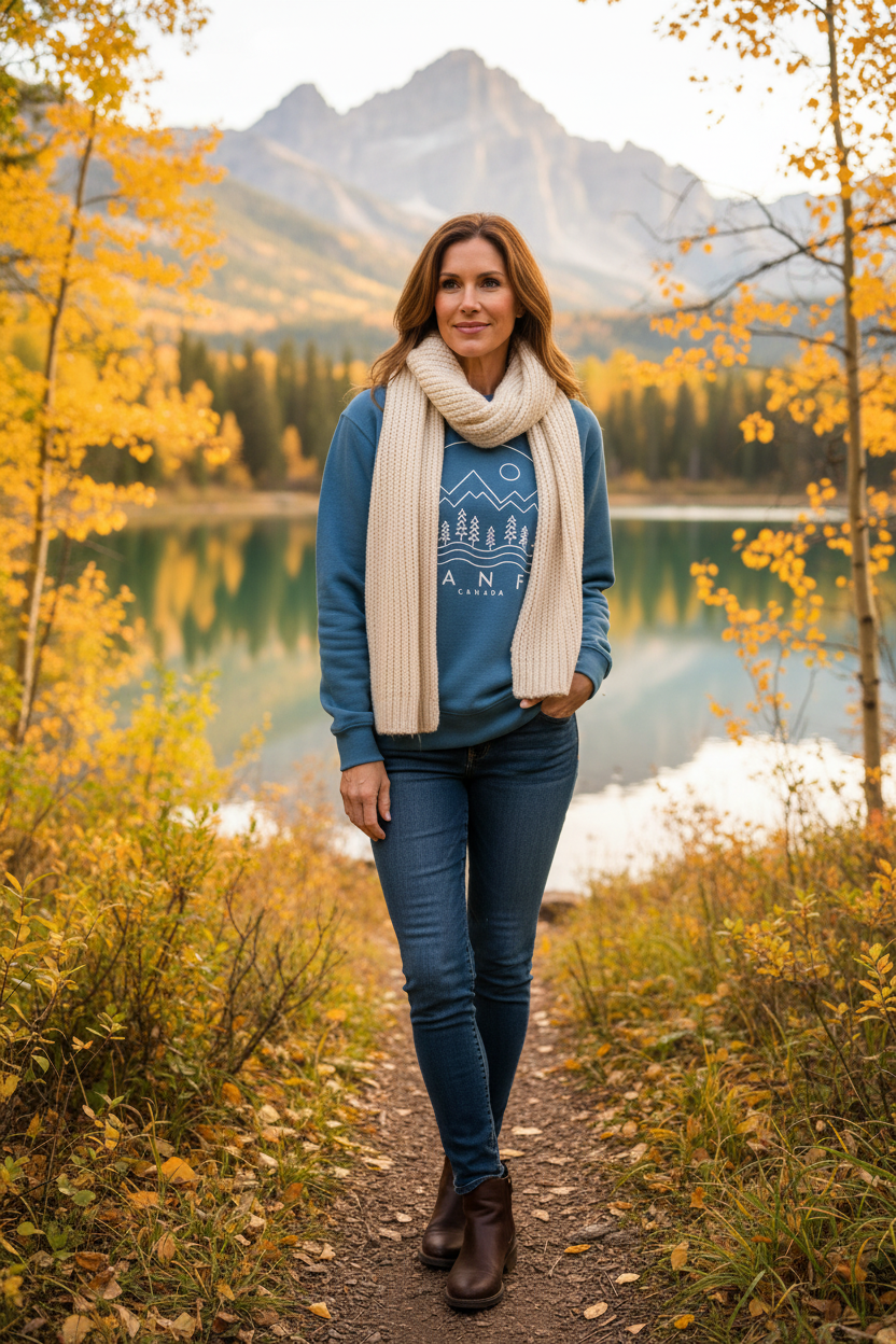 The Banff Crewneck — Canadian Vintage Mountain Sweatshirt