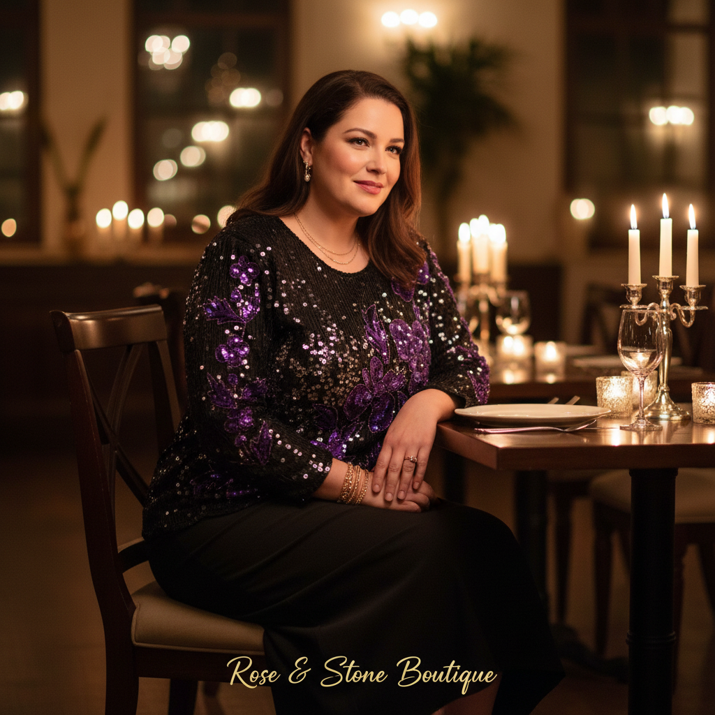 Purple Reign — Nagpal Vintage Floral Sequin Silk Blouse