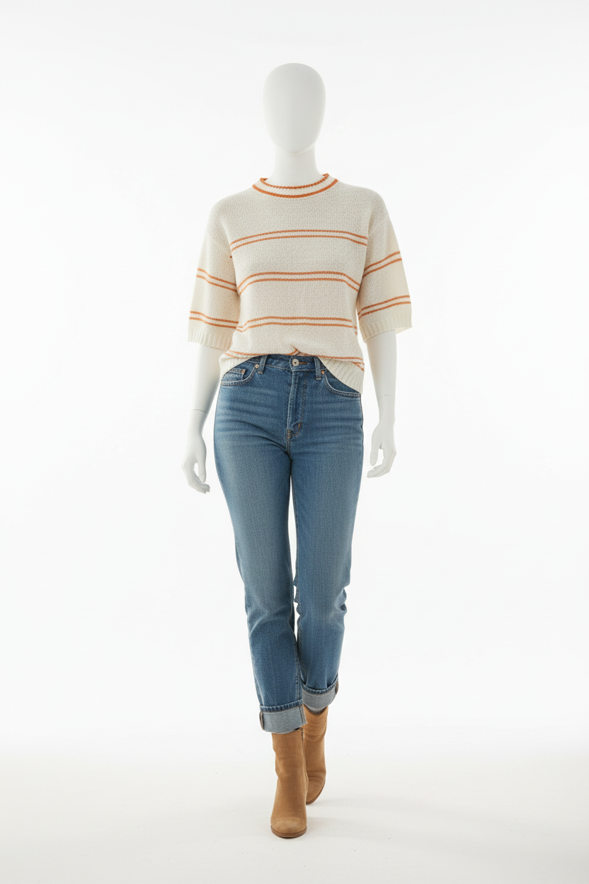 Effortlessly Striped Knit Pullover
