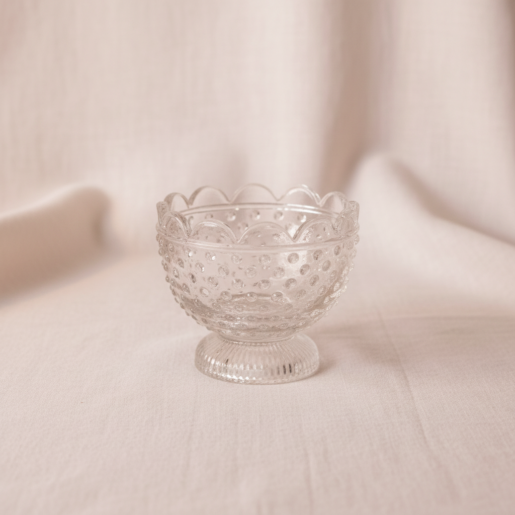 The Sunday Table — Hobnail Glass Compote Set of 4