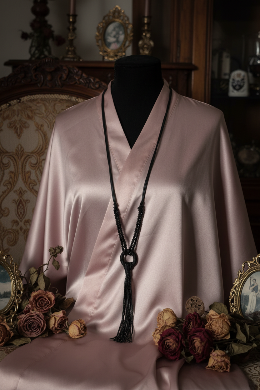 Noir Mystique Lariat Necklace