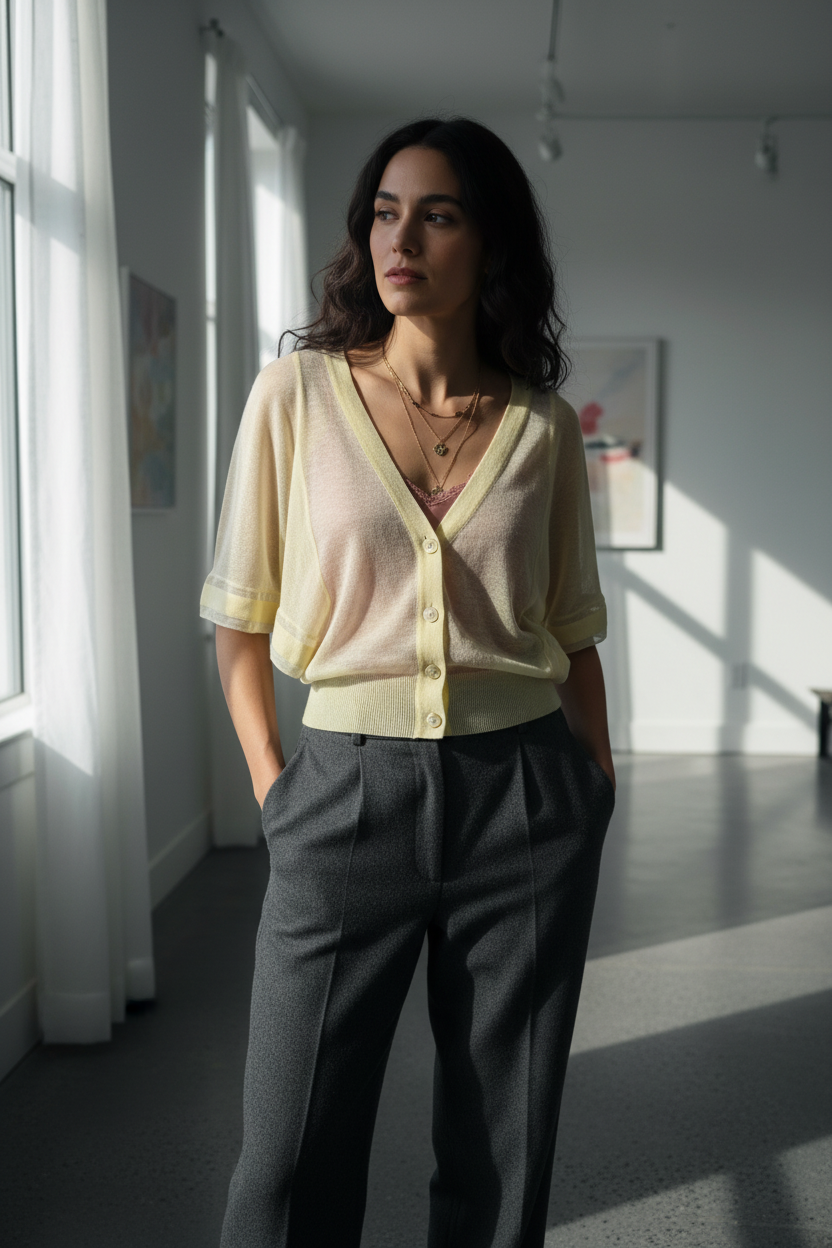 Layered with silk camisole