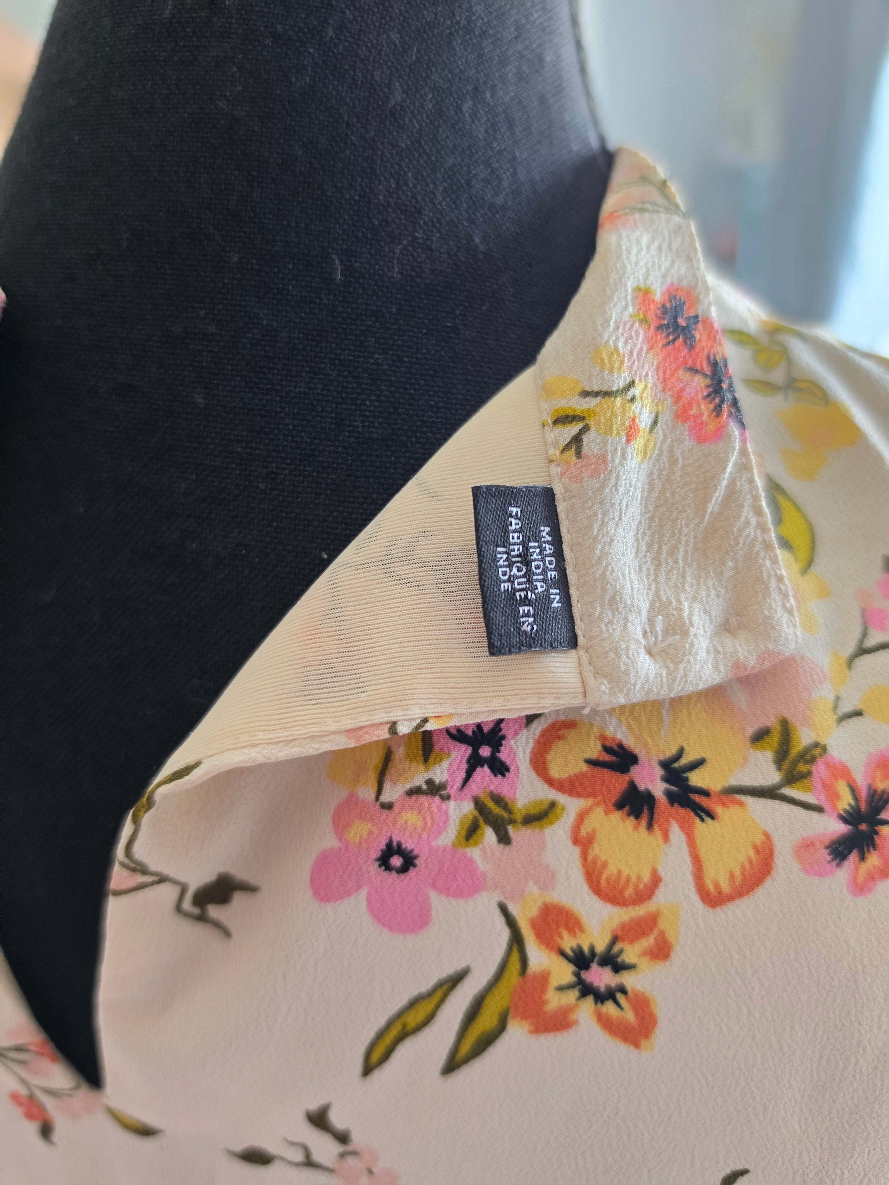 Botanical Garden Ruffle Blouse in Cream