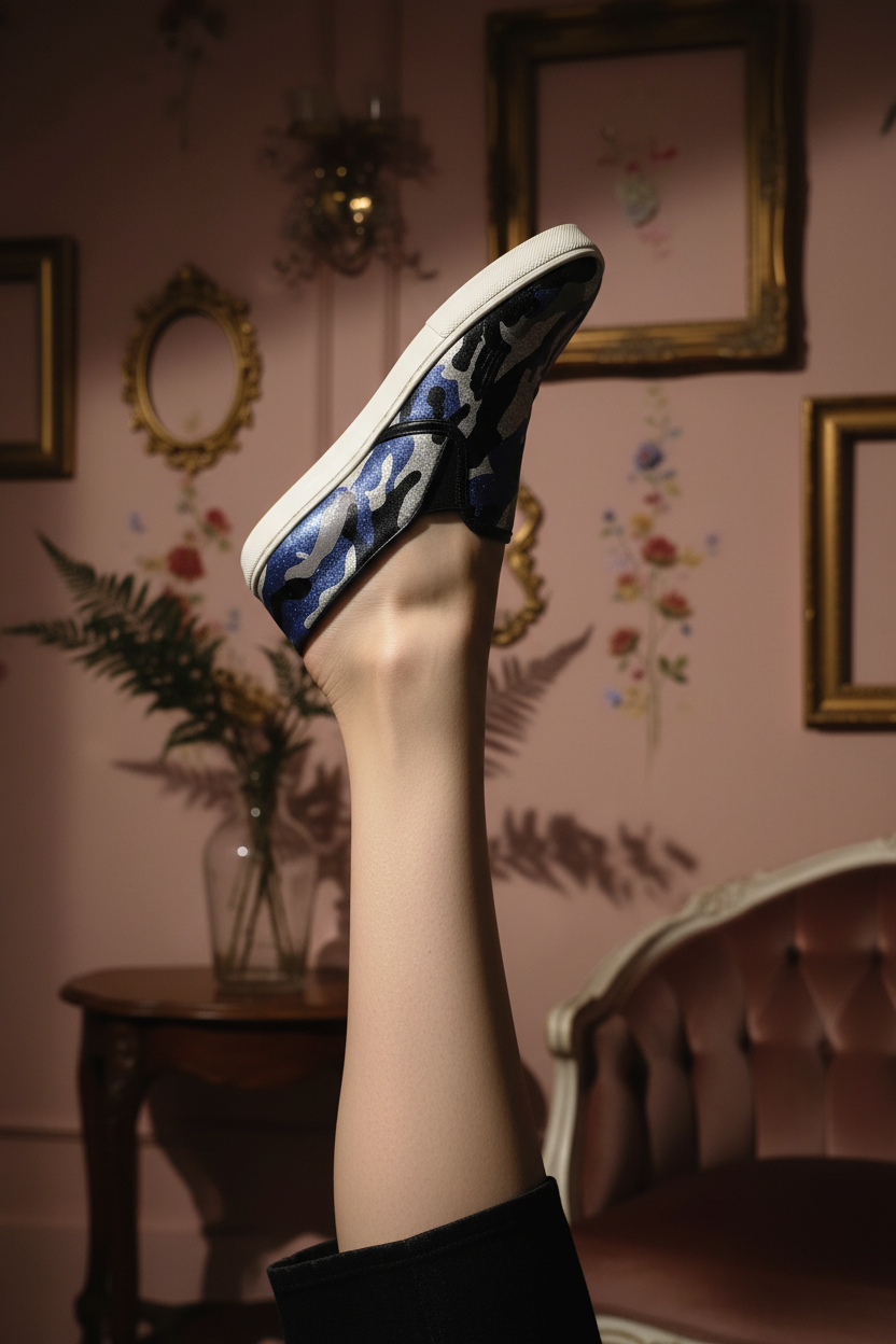 Midnight Camo Sneakers Detail Shot