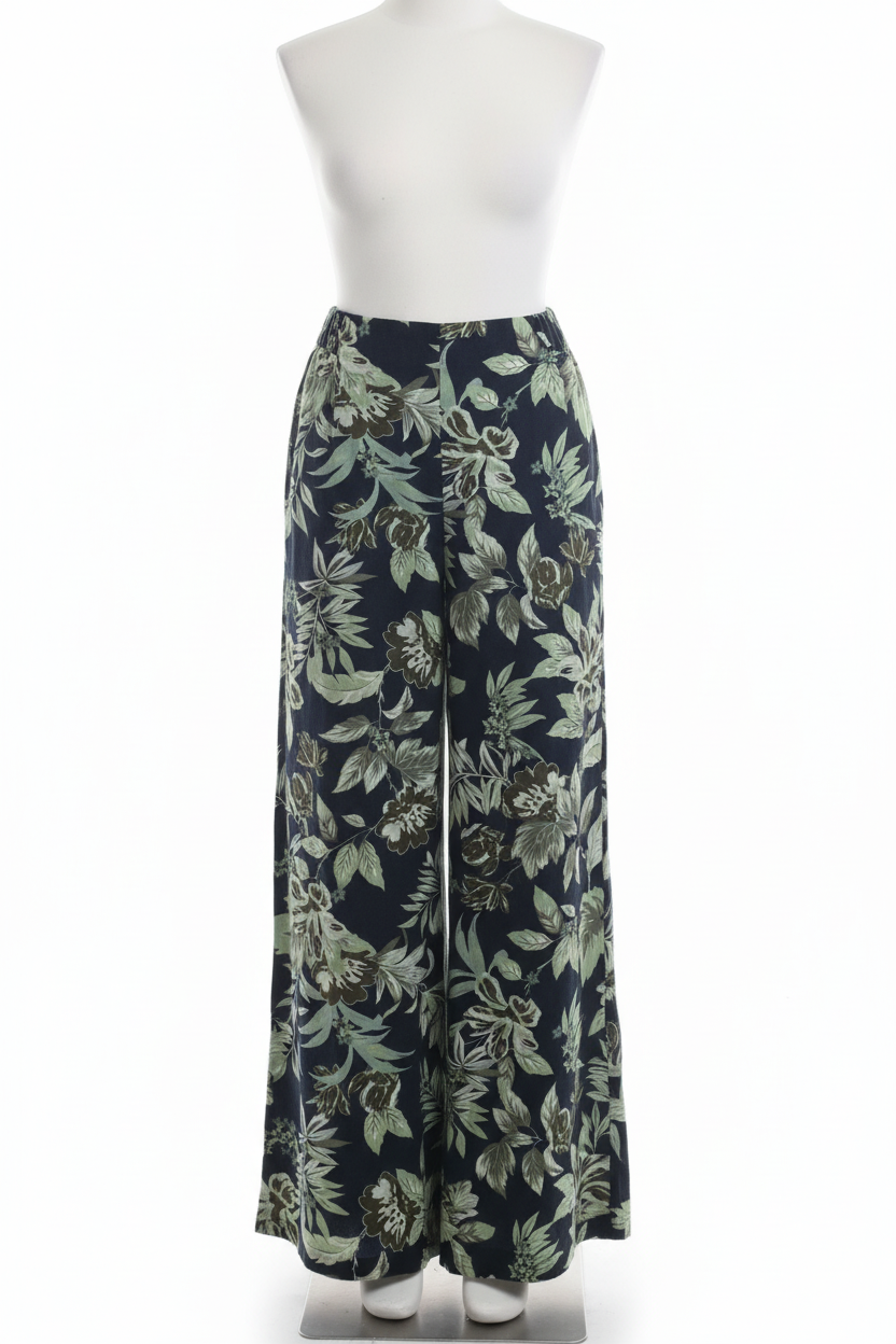 Midnight Garden Palazzo Pants - Clean Background