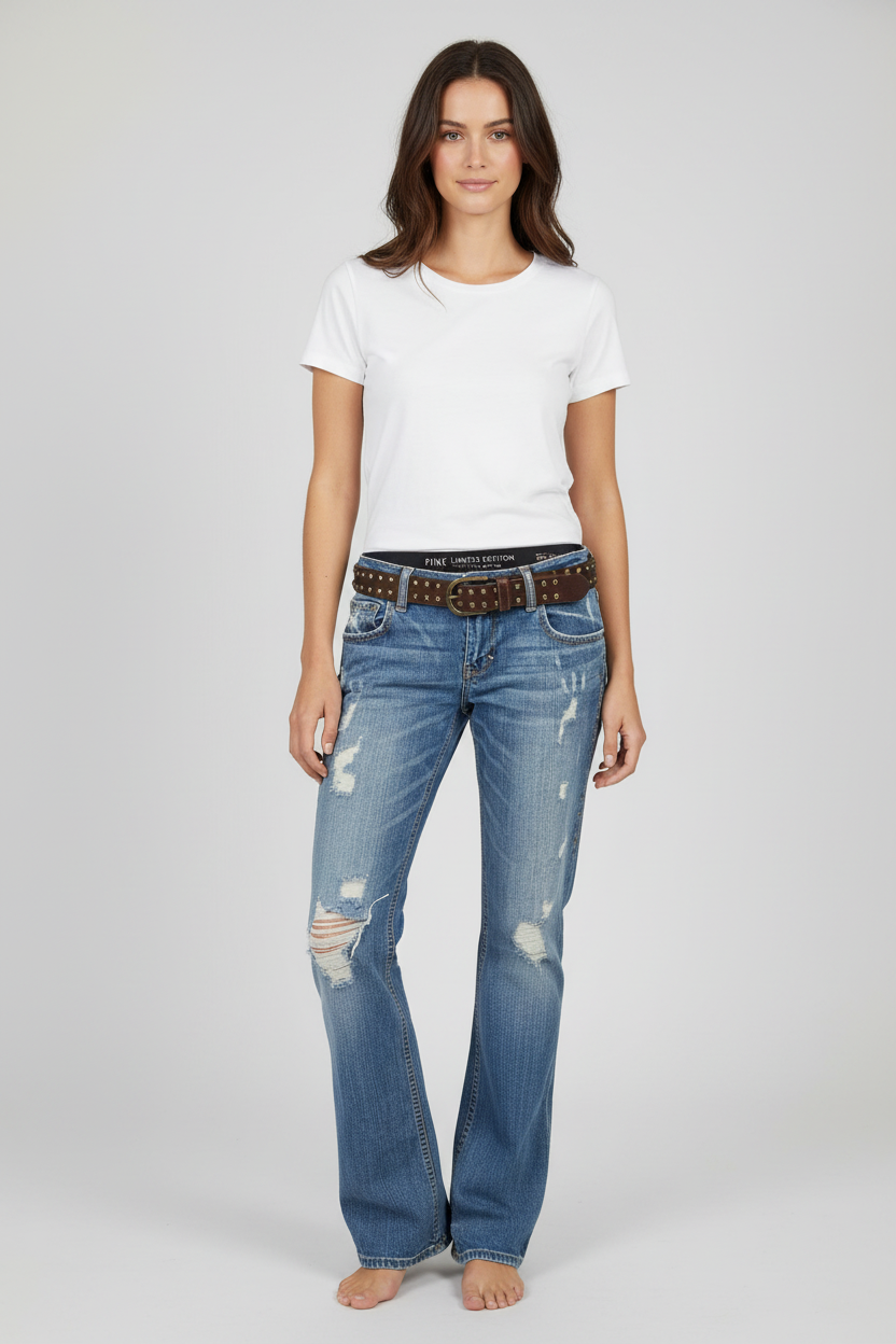 Model in Distressed Denim - Standing