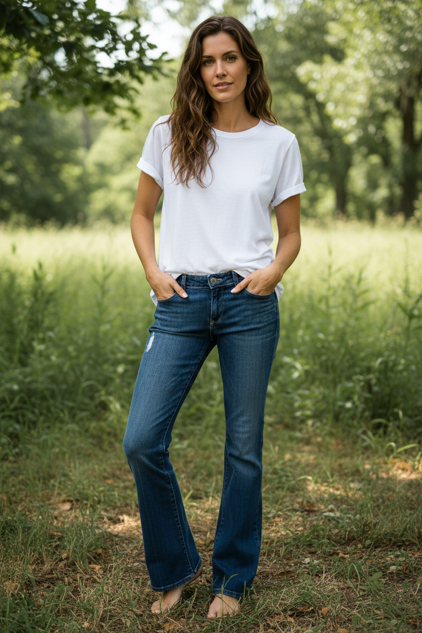 Model in Paige Jeans - Outdoor Standing