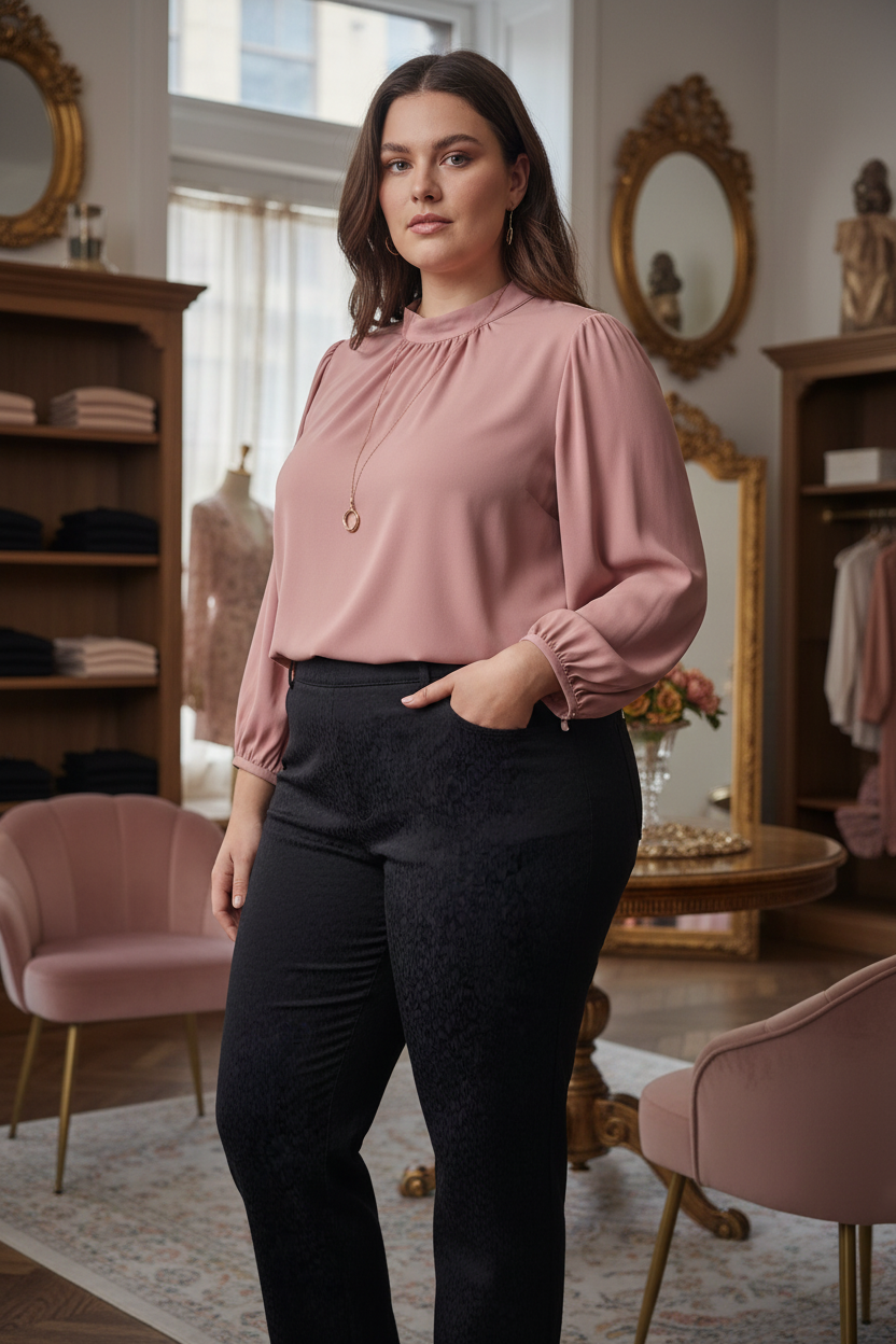 Noir Jacquard Tailored Pants - Size 14 Detail View