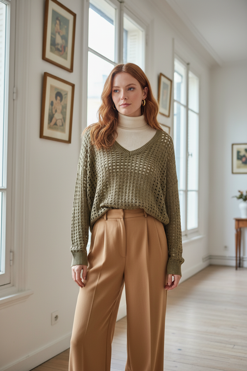 Parisian Daytime — Ivory Turtleneck