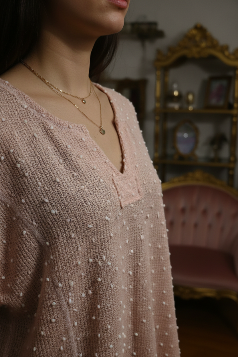 Pearl-Kissed Knit Detail Shot