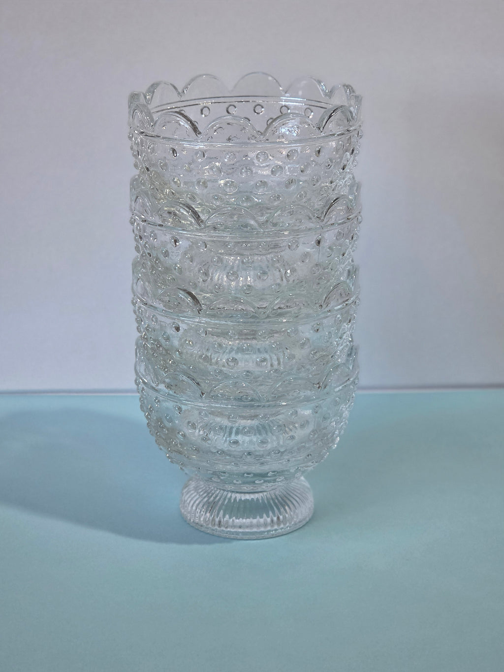 The Sunday Table — Hobnail Glass Compote Set of 4