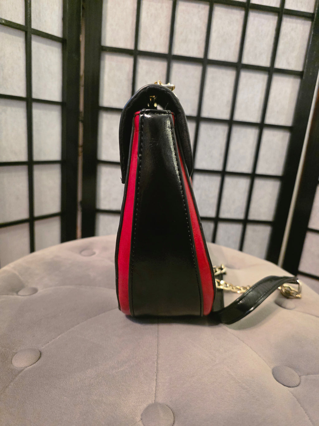 Midnight Romance Crossbody with Crimson Heart Detail
