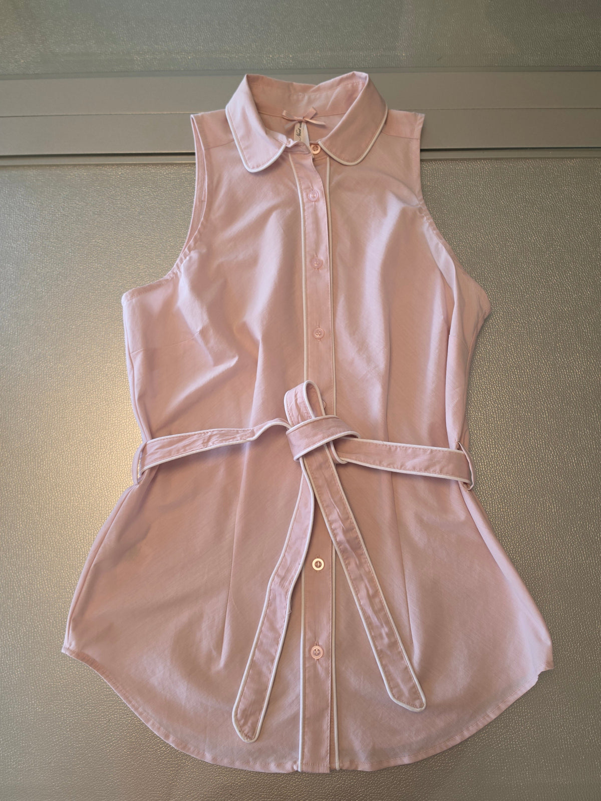 The Roséwater Tie-Back Blouse — Blush
