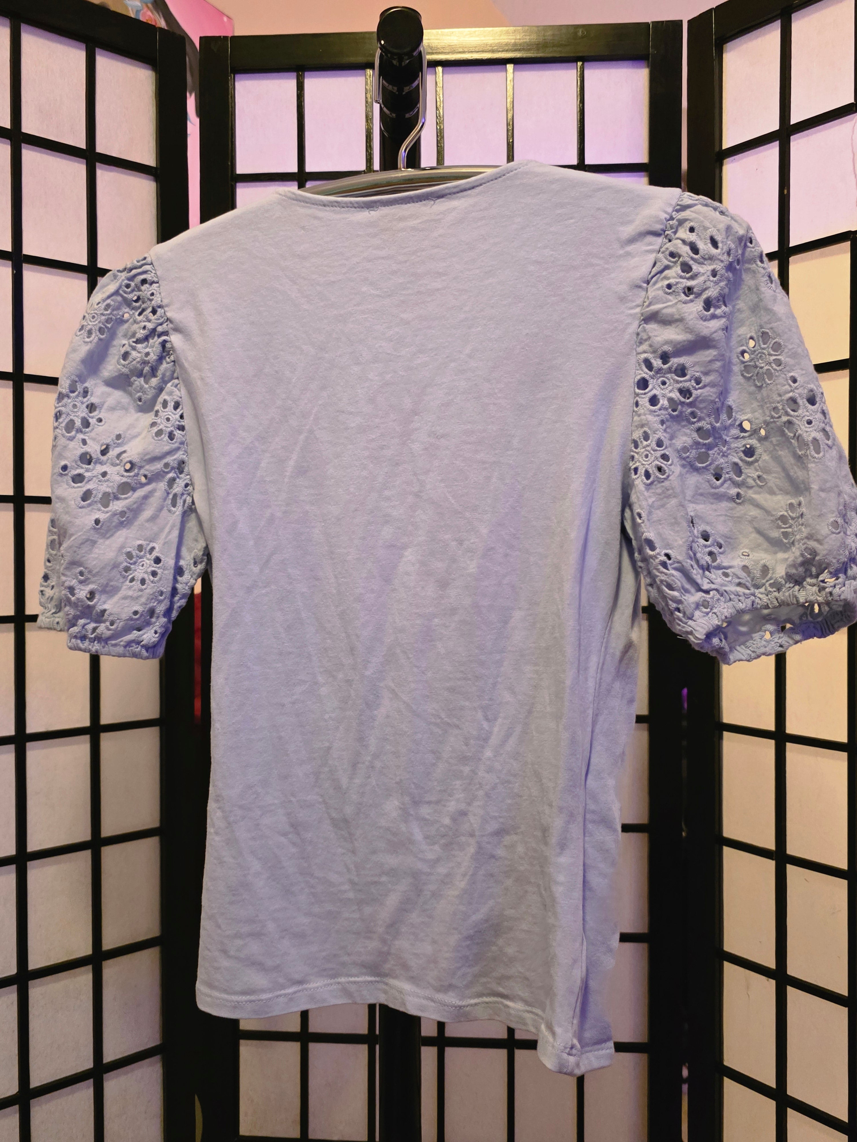Ethereally Embroidered Periwinkle Top
