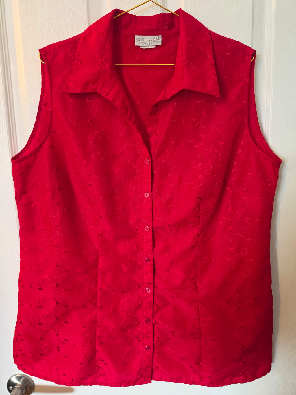 Crimson Classic Sleeveless Blouse