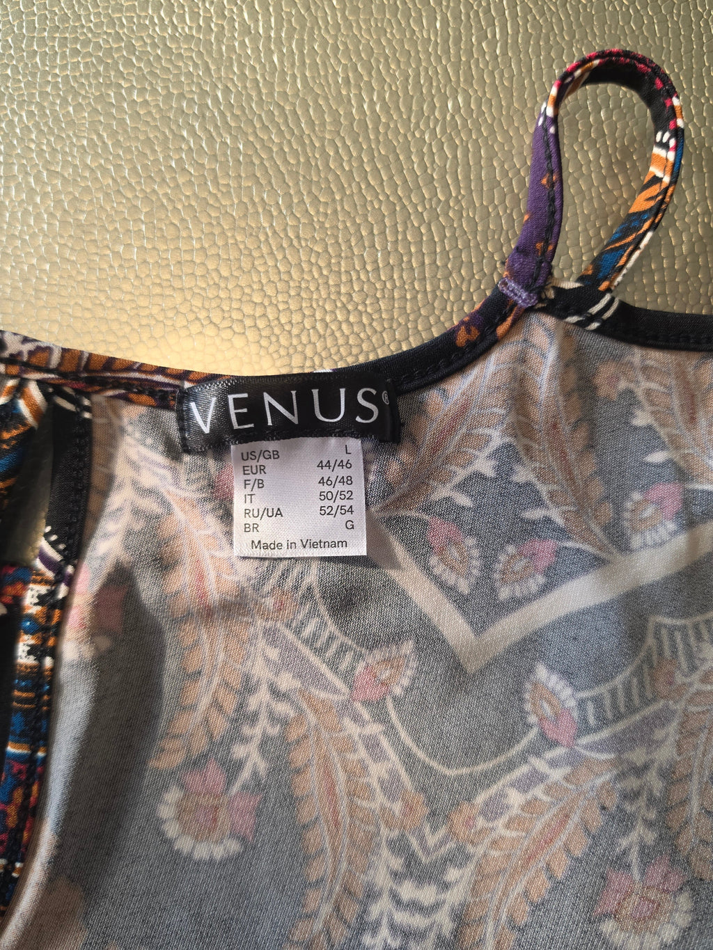 Venus Boho Medallion Cold-Shoulder Flutter Sleeve Mini Dress — Size L
