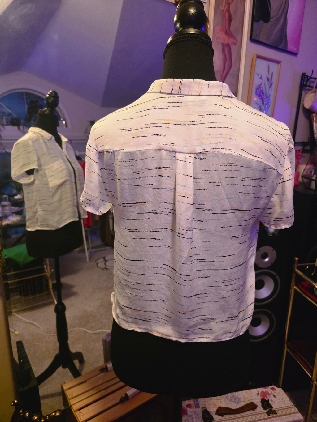 Painted Lines Silk Blouse