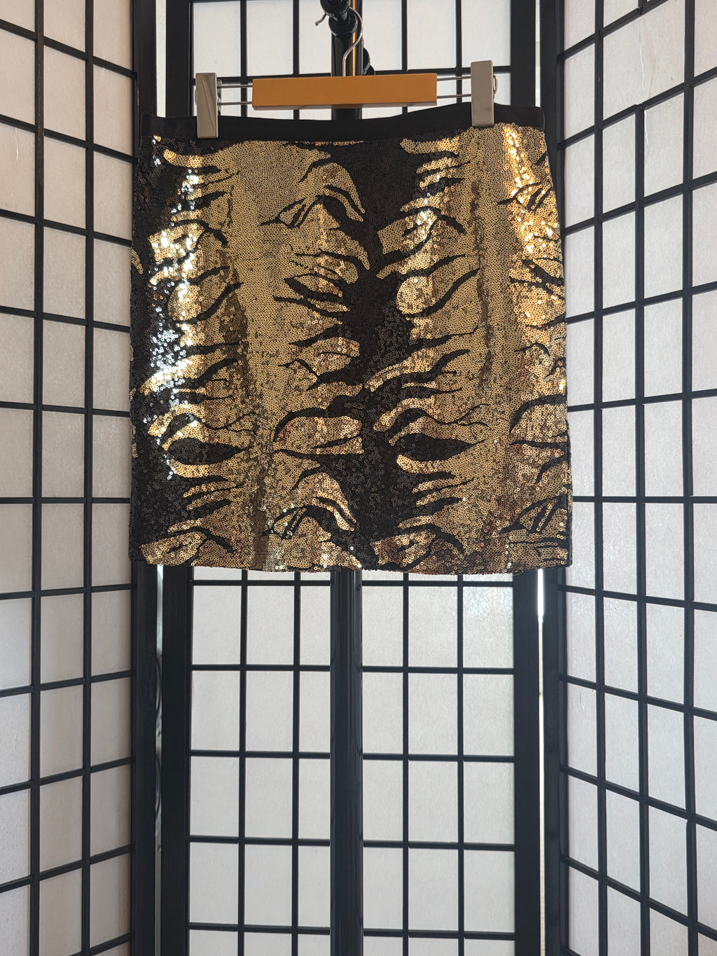 Golden Prowl Sequin Mini Skirt