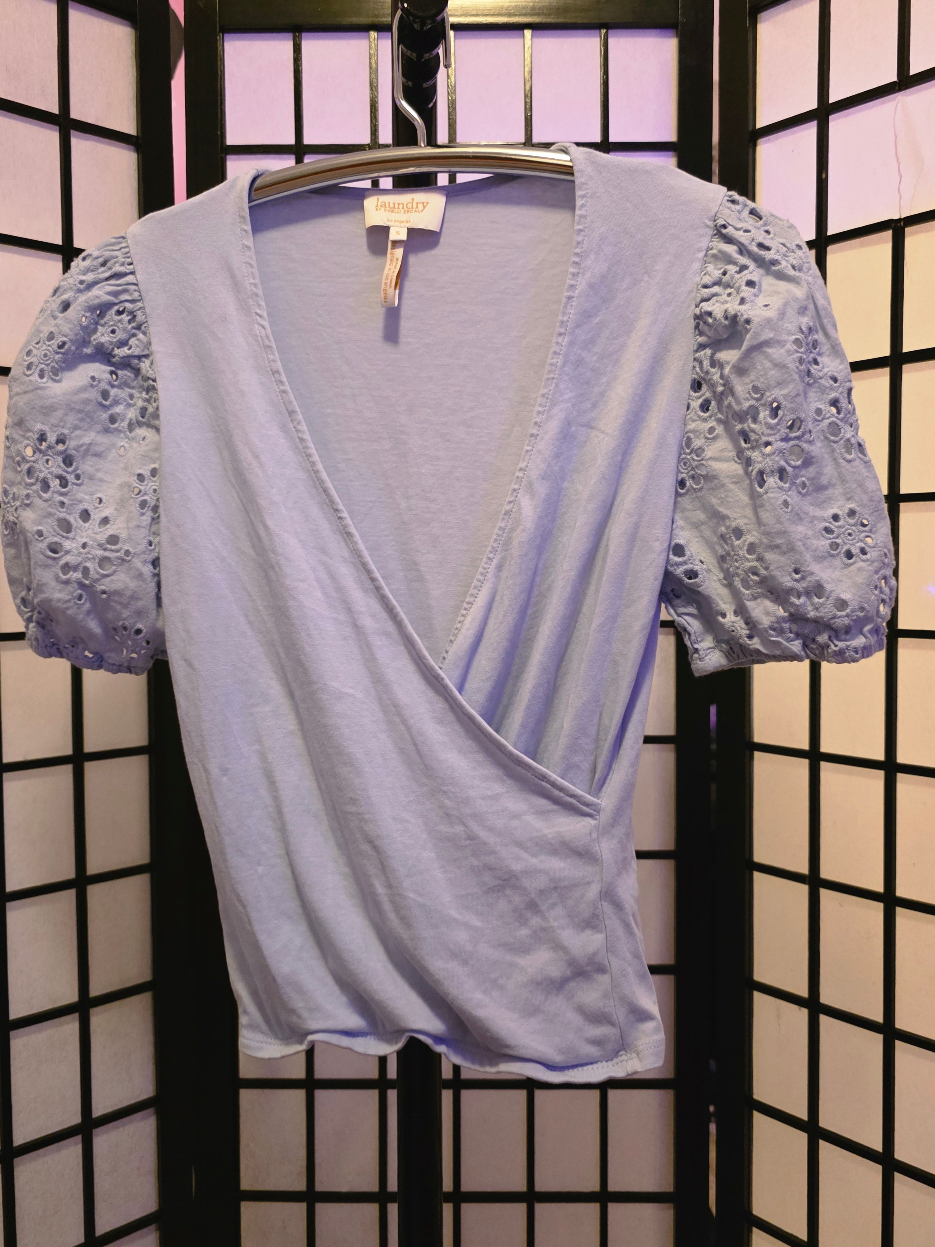 Ethereally Embroidered Periwinkle Top