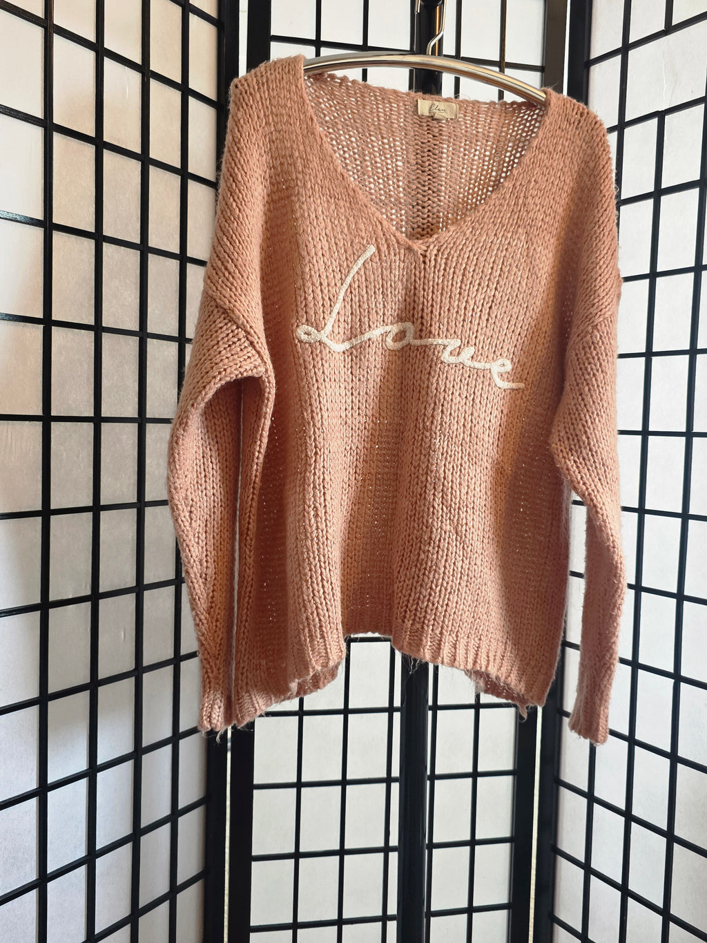 Love Script Knit Sweater