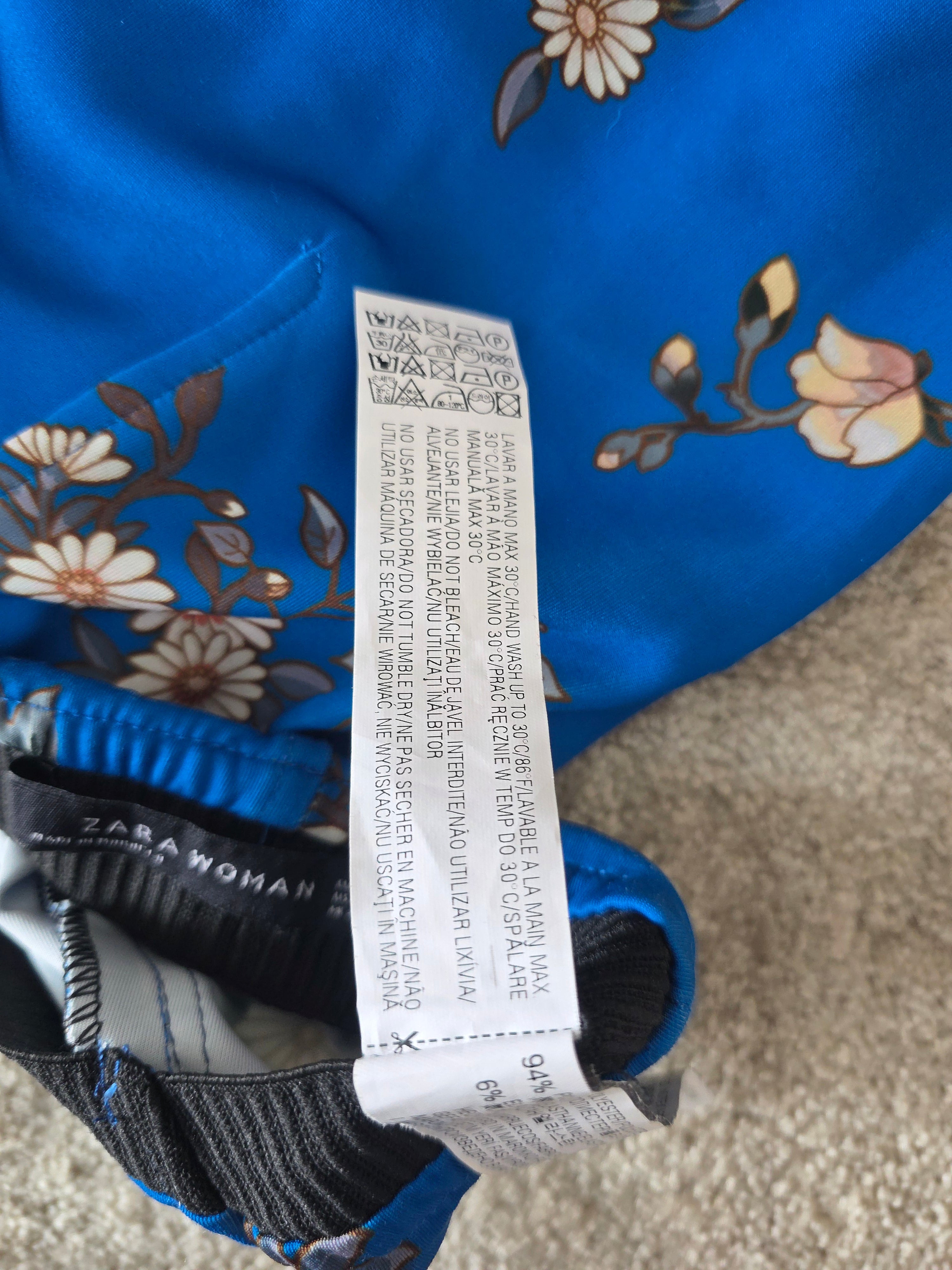Romantically Blooming Cobalt Pencil Skirt