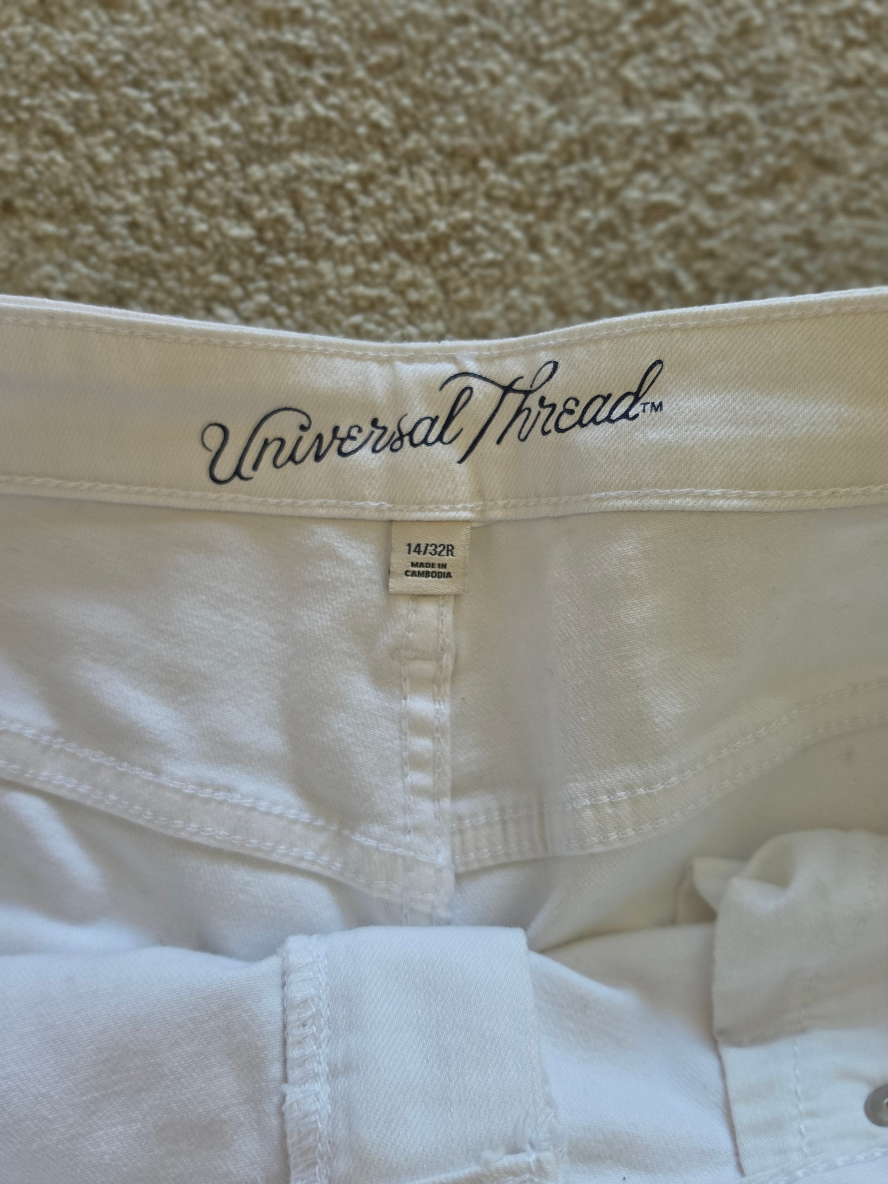Blank Canvas — Universal Thread White Distressed Denim Shorts